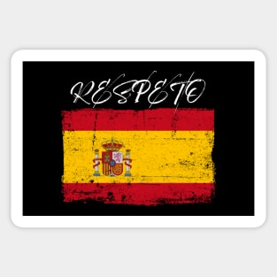 Spanish Flag Worn with Respecto Sticker